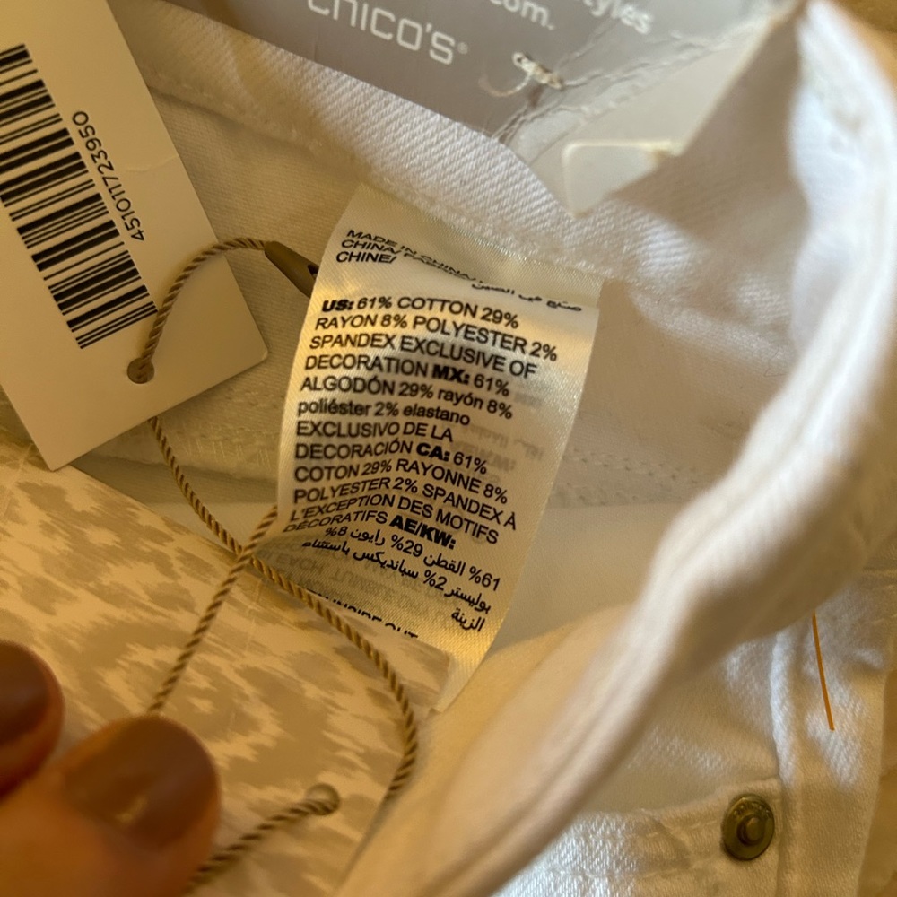 New with tags Chico's girlfriend white jean size 00 or 2-4 - Picture 2 of 9